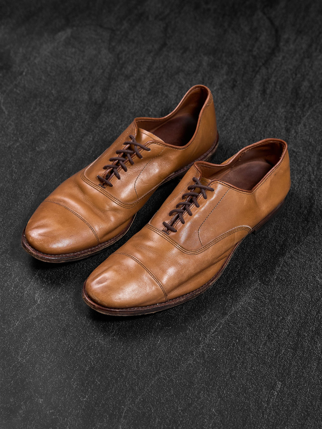 Allen Edmonds Park Avenue Cap-Toe Oxfords Tan Leather US 11.5D