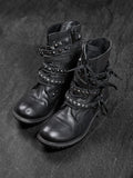 ASH Punk Studded Buckle Biker Boots Black Leather EU 40