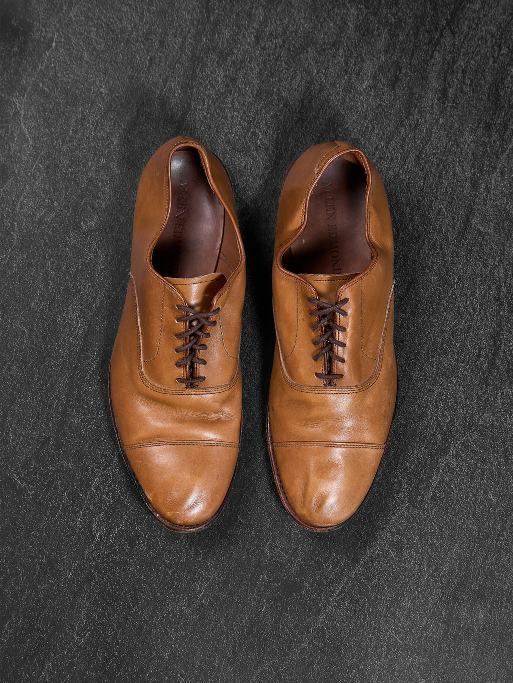 Allen Edmonds Park Avenue Cap-Toe Oxfords Tan Leather US 11.5D