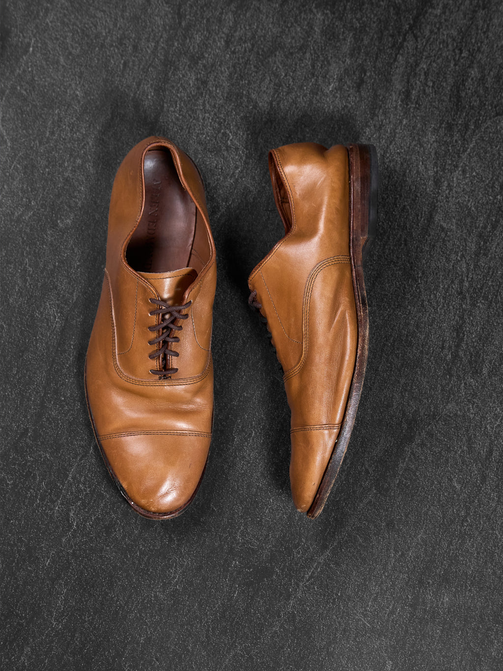 Allen Edmonds Park Avenue Cap-Toe Oxfords Tan Leather US 11.5D
