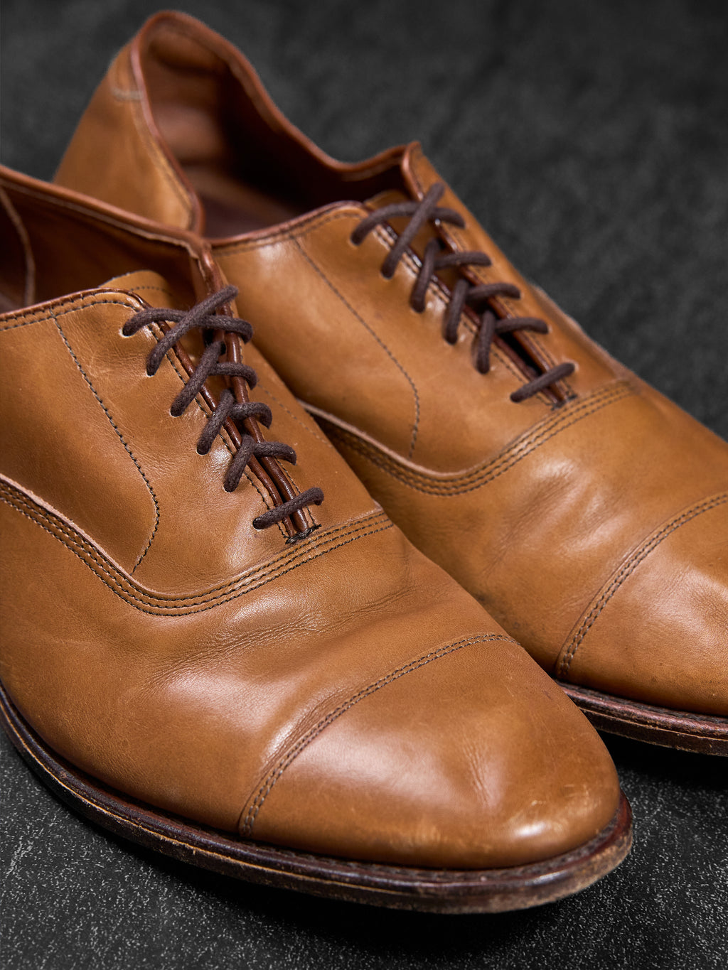 Allen Edmonds Park Avenue Cap-Toe Oxfords Tan Leather US 11.5D