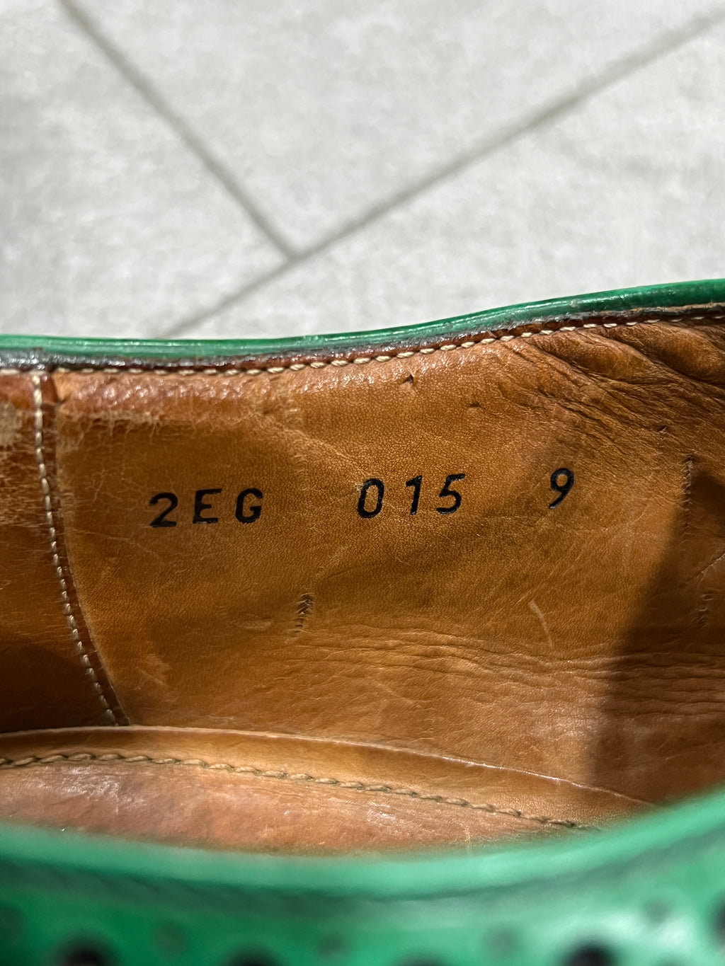 Prada Wingtip Brogue Platform Shoes Green / Orange UK 9