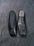 Rick Owens SS26 Ballerina Mule Flats Black Square Toe EU 38