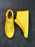 Balenciaga Arena High Top Sneakers Yellow Creased Leather EU 43