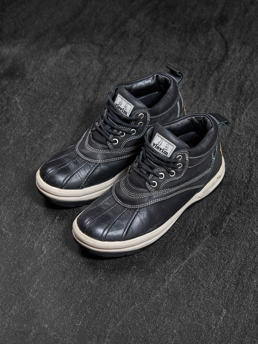 visvim Decoy Duck Mid Folk Black Leather US 9