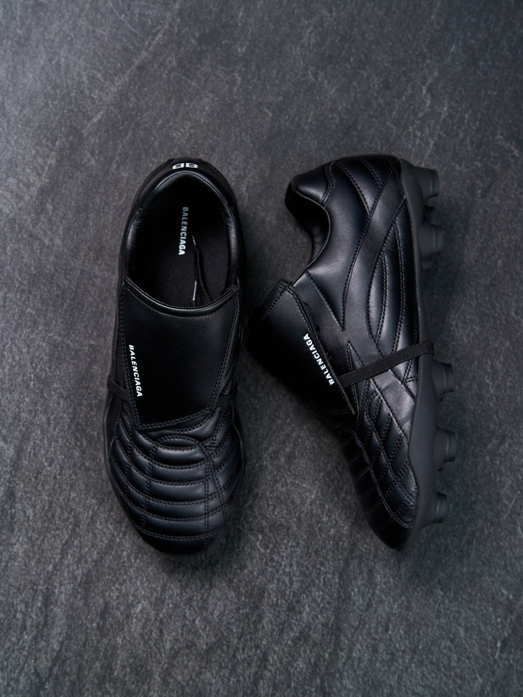 Balenciaga Soccer Cleat Sneakers Black Leather-Free EU 41