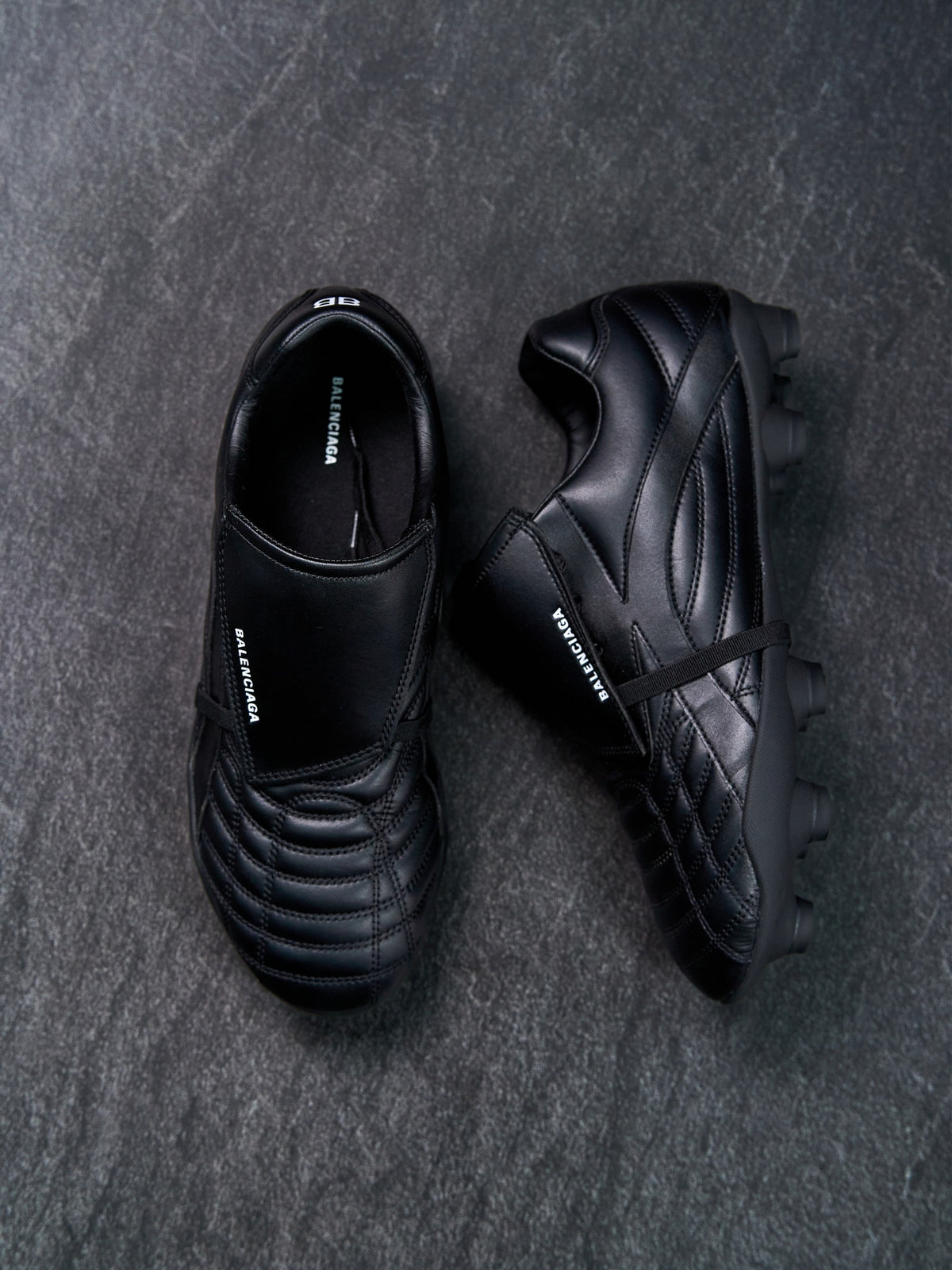 Balenciaga Soccer Cleat Sneakers Black Leather-Free EU 41