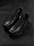 Rick Owens SS25 Geth Runner Sneakers All Black Leather EU 39
