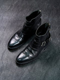 Balmain Leather Buckle Boots Black EU 40