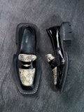 Untitlab Python-Plate Penny Loafers Black Vegan Leather EU 43