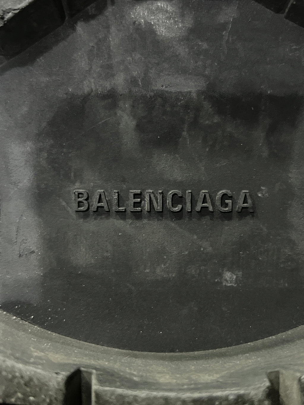 Balenciaga Trooper Rubber Ankle Boots Black Square Toe EU 43