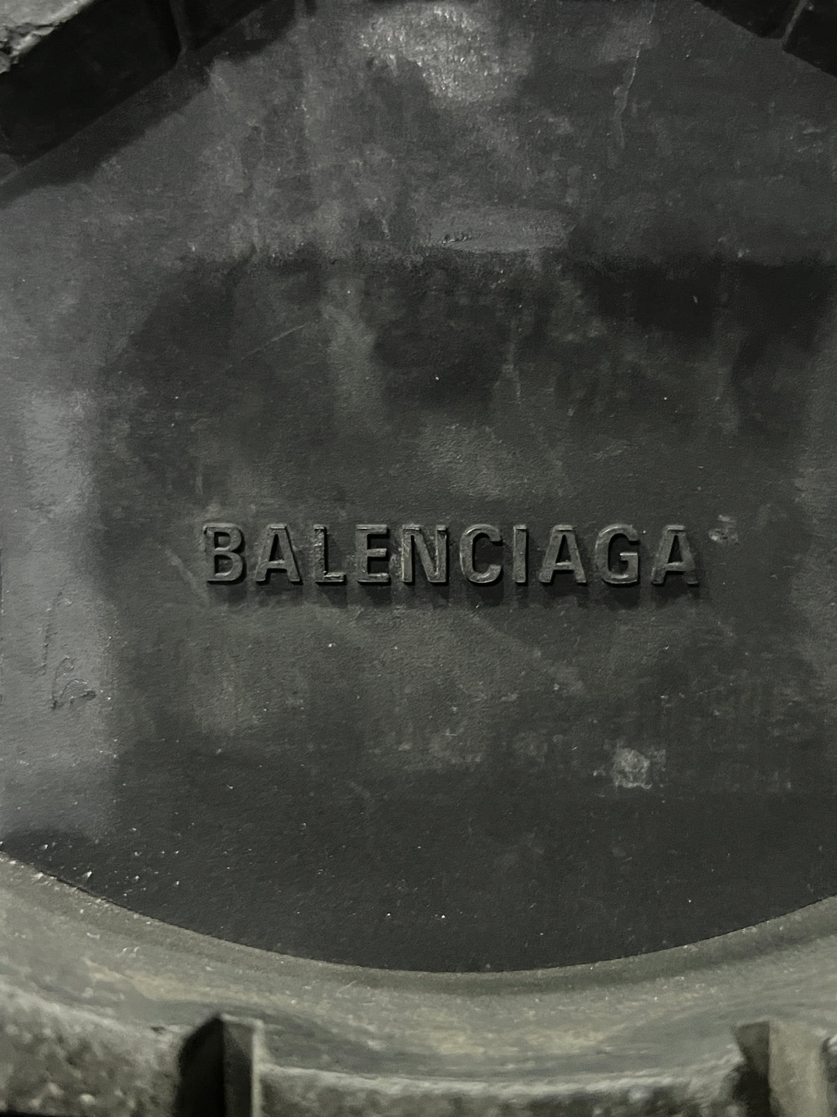 Balenciaga Trooper Rubber Ankle Boots Black Square Toe EU 43