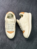 Louis Vuitton Run Away Sneakers Cream Leather Natural Cowhide Trim US 5
