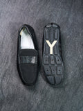 Y-3 Mesh Driving Loafers Black Perforated Leather UK 9
