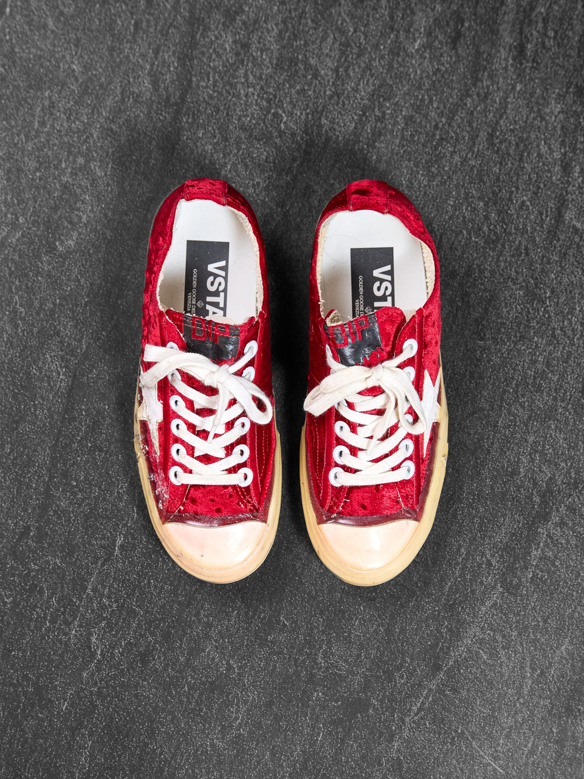 Golden Goose V-Star2 Red Velvet Low Top Size 36
