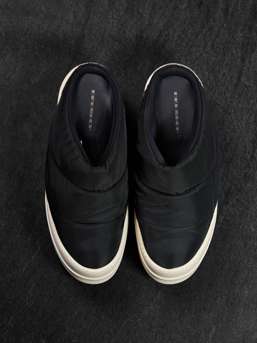 Rick Owens DRKSHDW Puffer Slip-On Low Sneakers Black / Milk EU 44
