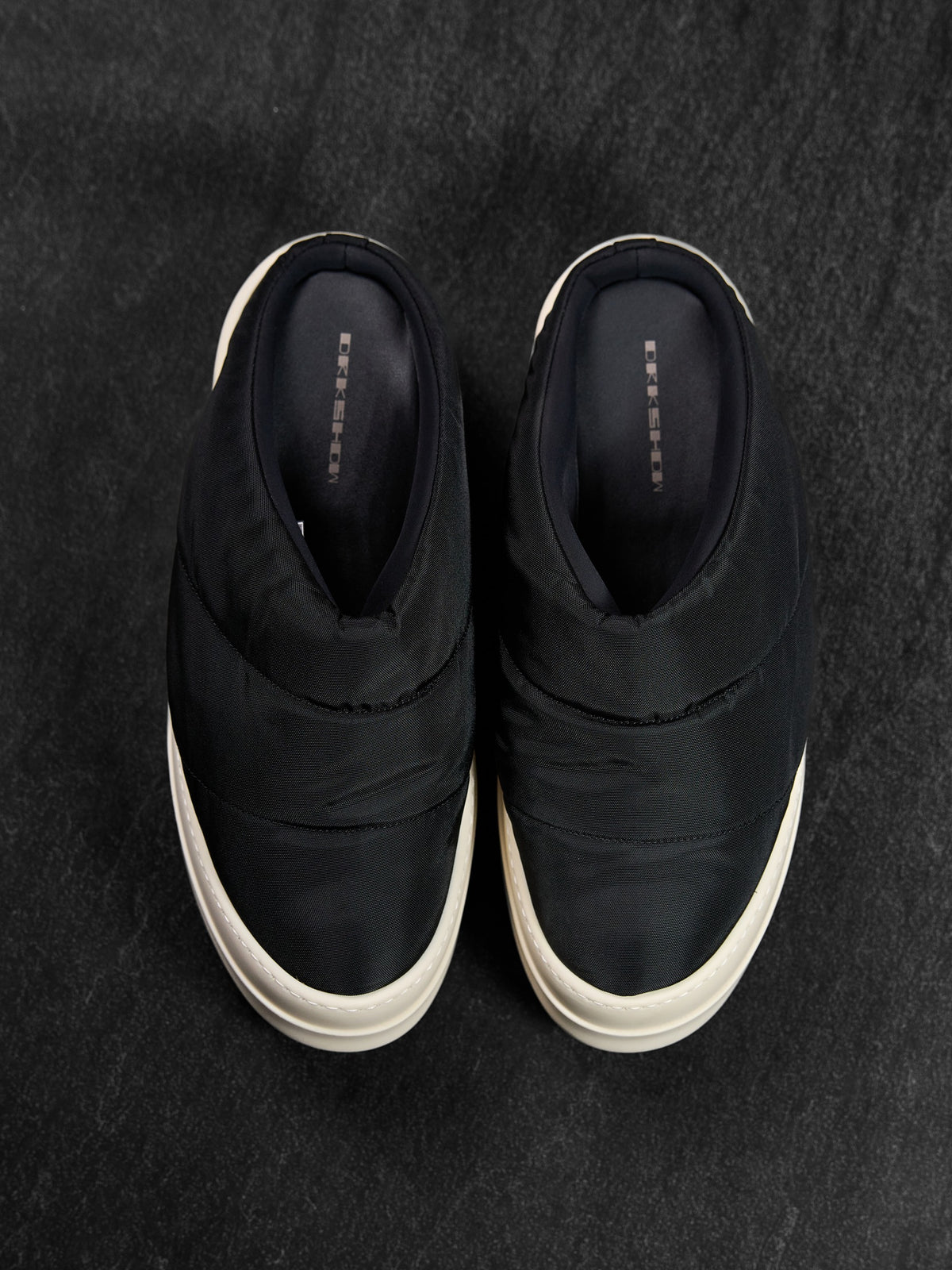 Rick Owens DRKSHDW Puffer Slip-On Low Sneakers Black / Milk EU 44