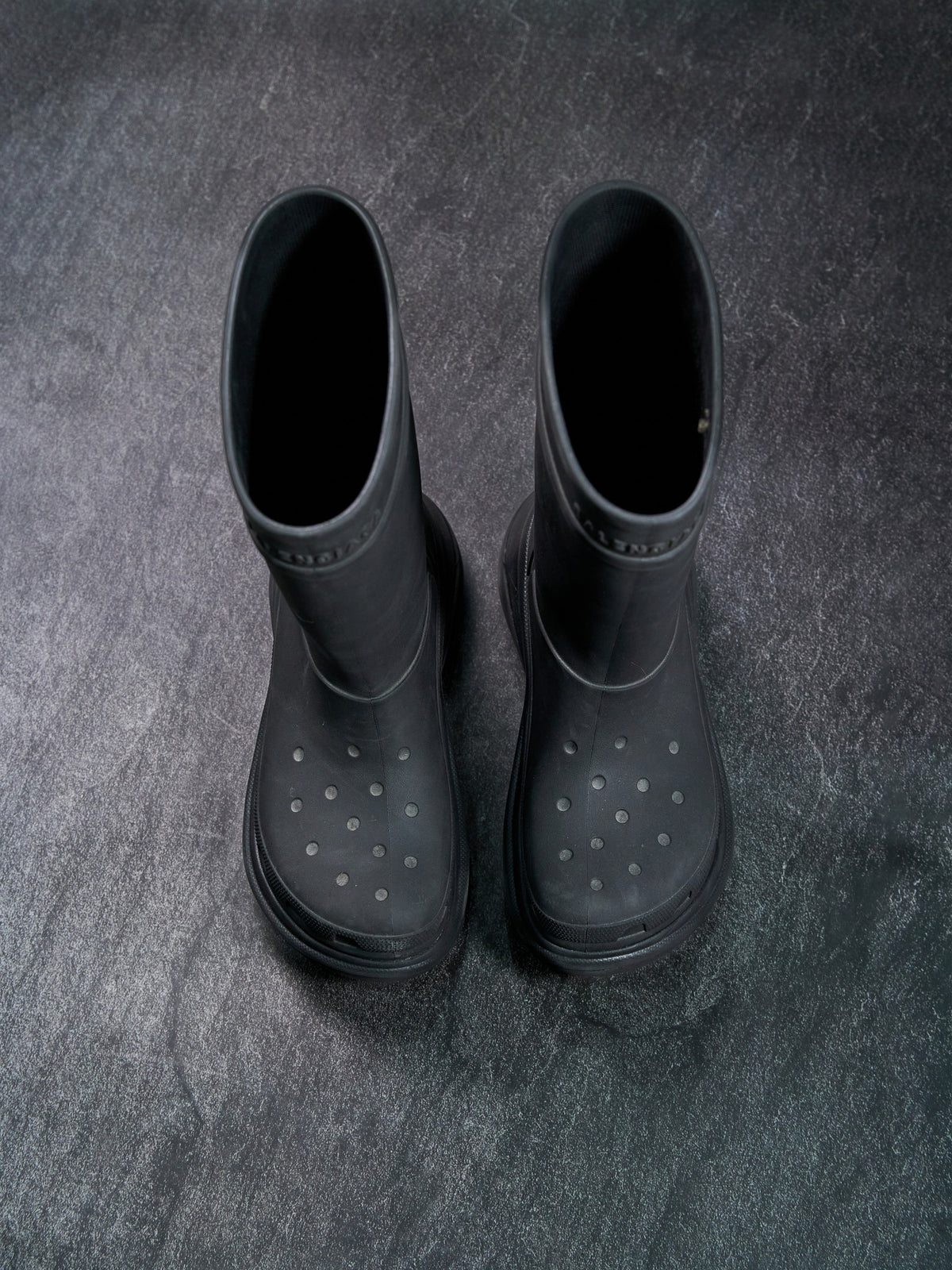Balenciaga x Crocs Pouf Rain Boots Black Rubber EU 43