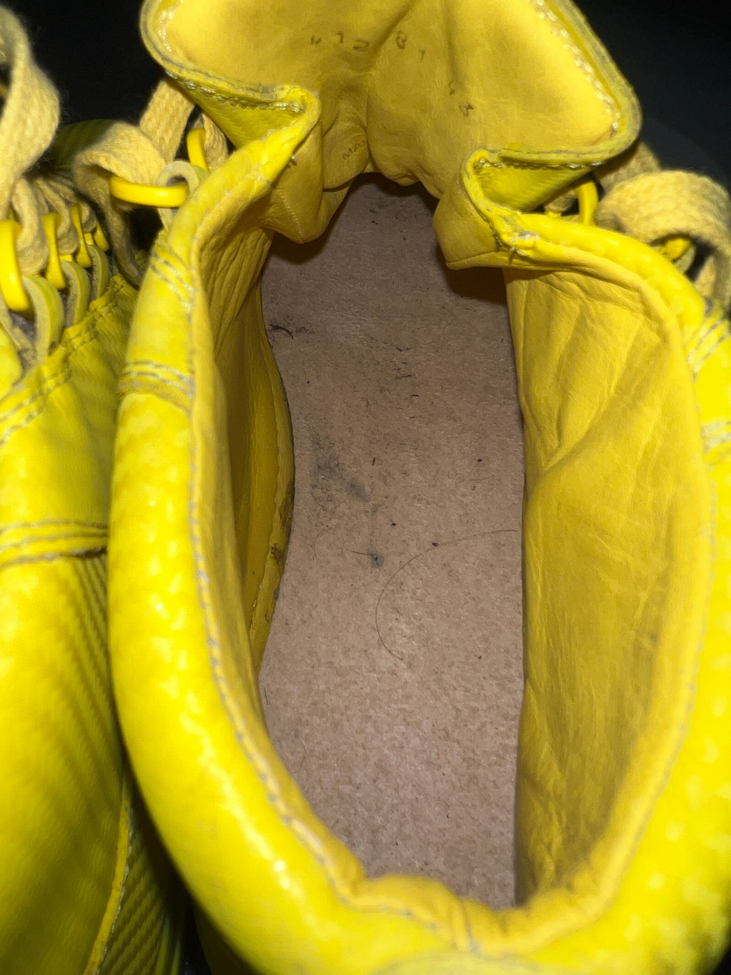 Balenciaga Arena High Top Sneakers Yellow Creased Leather EU 43