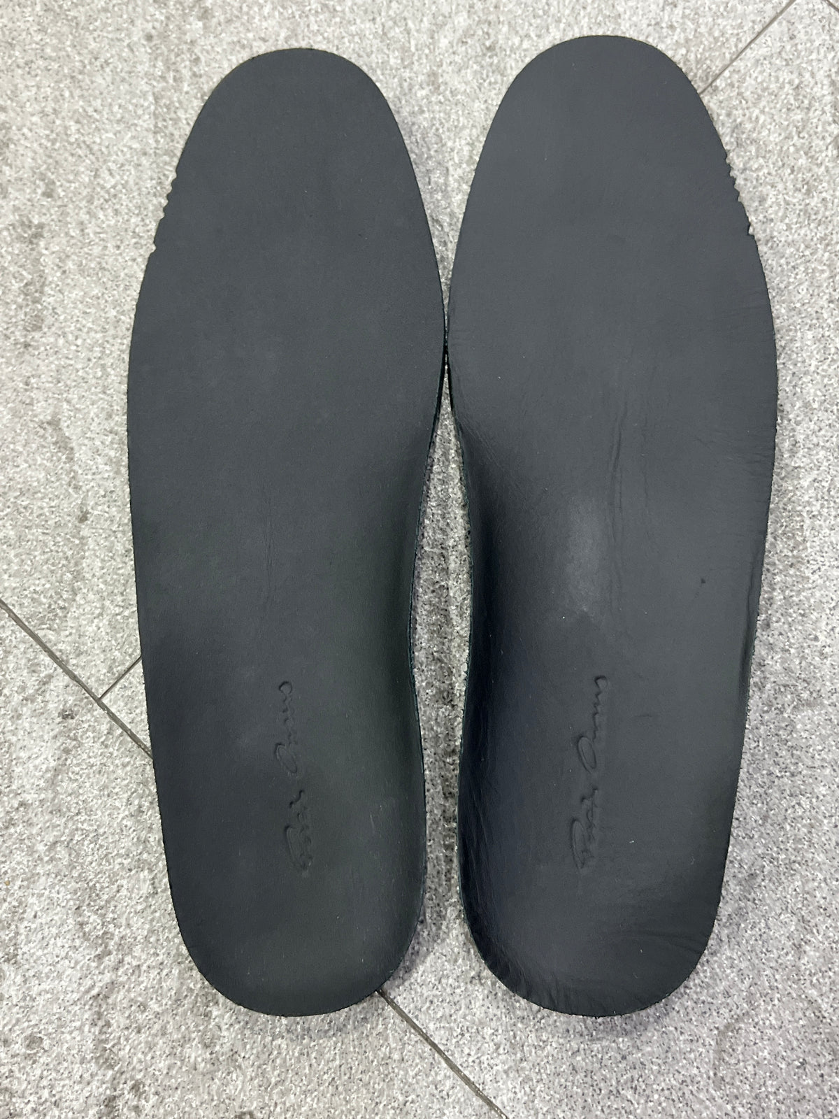 Rick Owens FW25 Slip-On Mega Tractor Boots Black Leather EU 40
