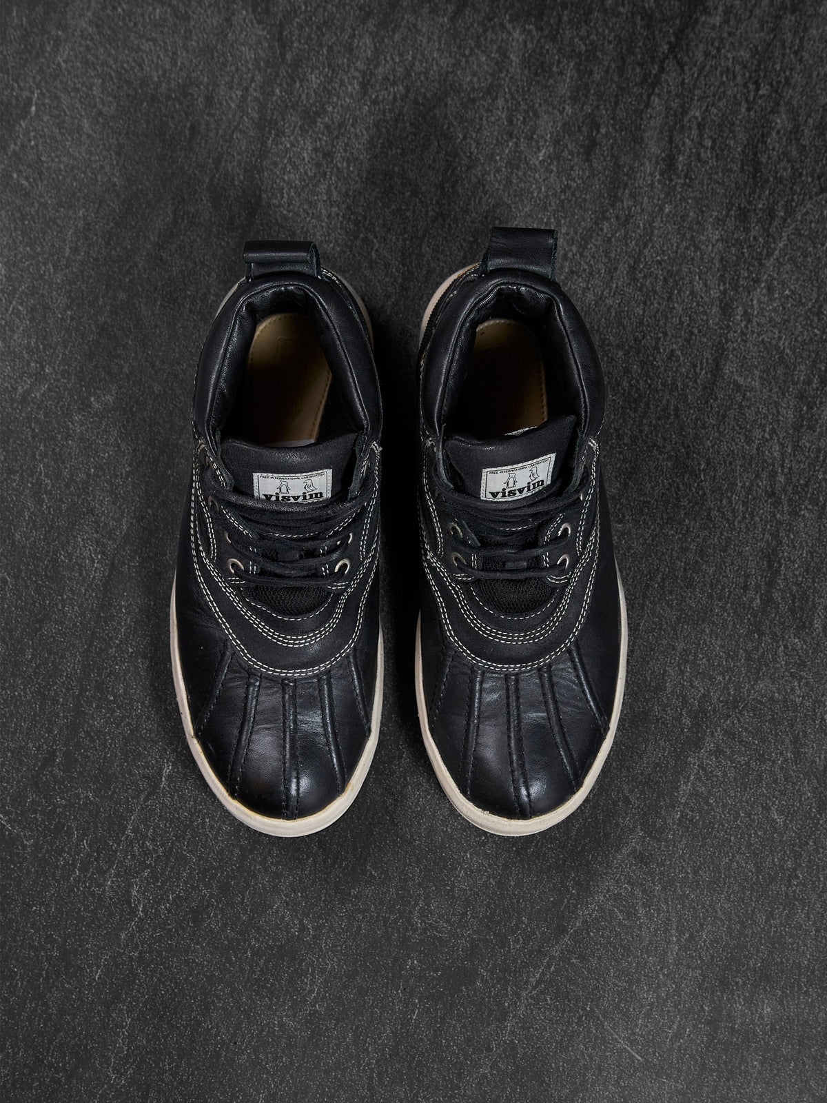 visvim Decoy Duck Mid Folk Black Leather US 9