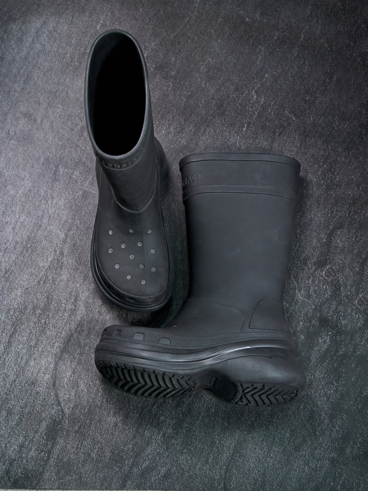 Balenciaga x Crocs Pouf Rain Boots Black Rubber EU 43