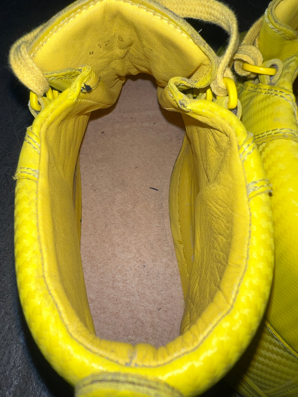 Balenciaga Arena High Top Sneakers Yellow Creased Leather EU 43