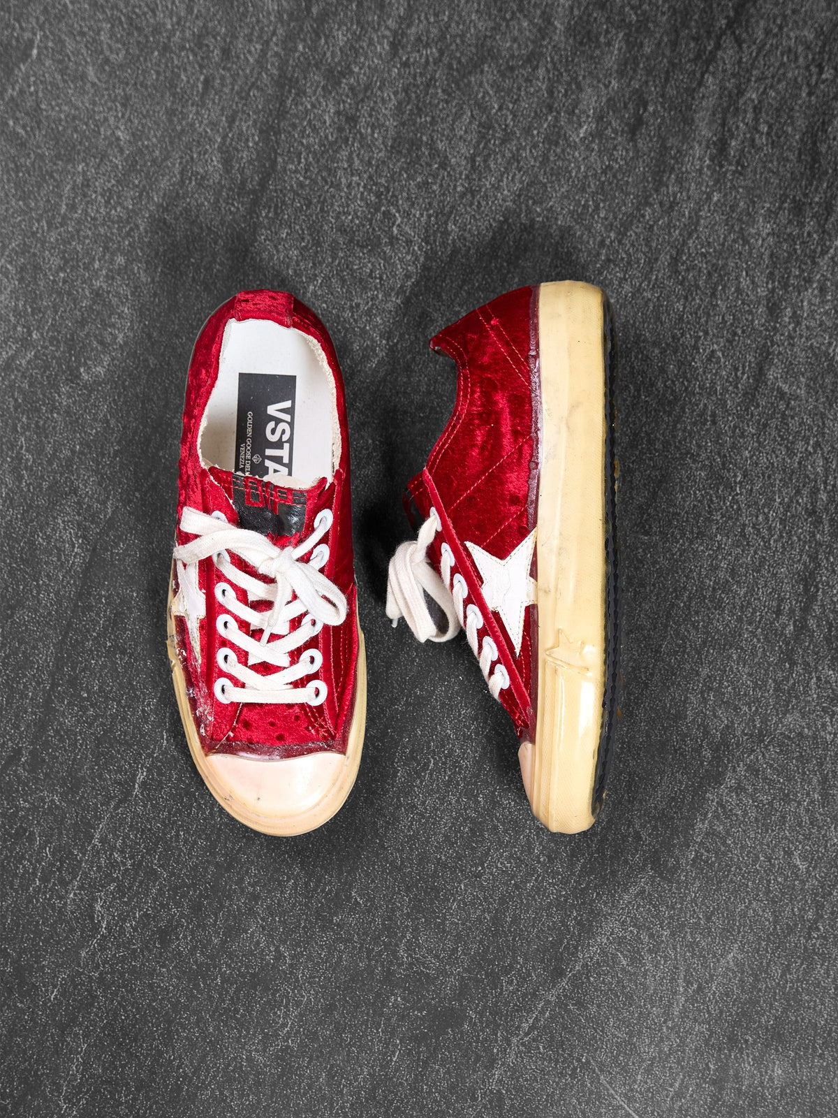 Golden Goose V-Star2 Red Velvet Low Top Size 36
