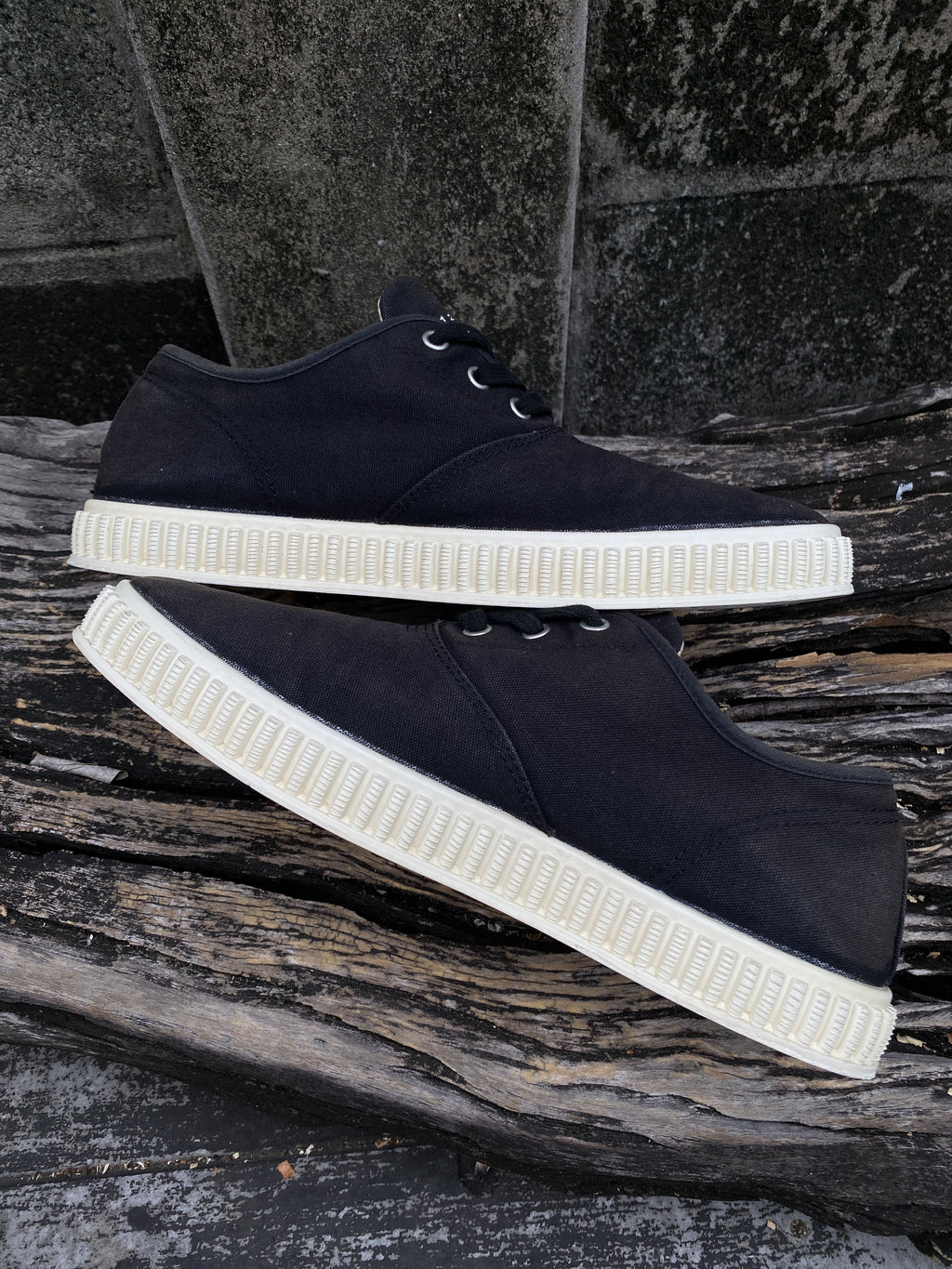 Maison Margiela Black Canvas Low-Top Sneakers 41