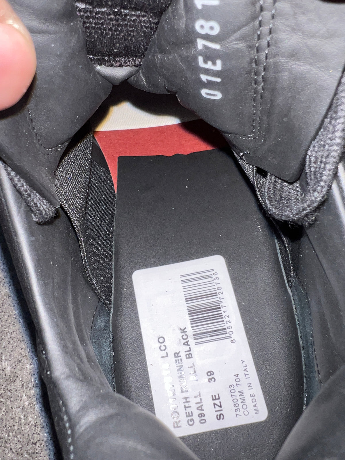 Rick Owens SS25 Geth Runner Sneakers All Black Leather EU 39