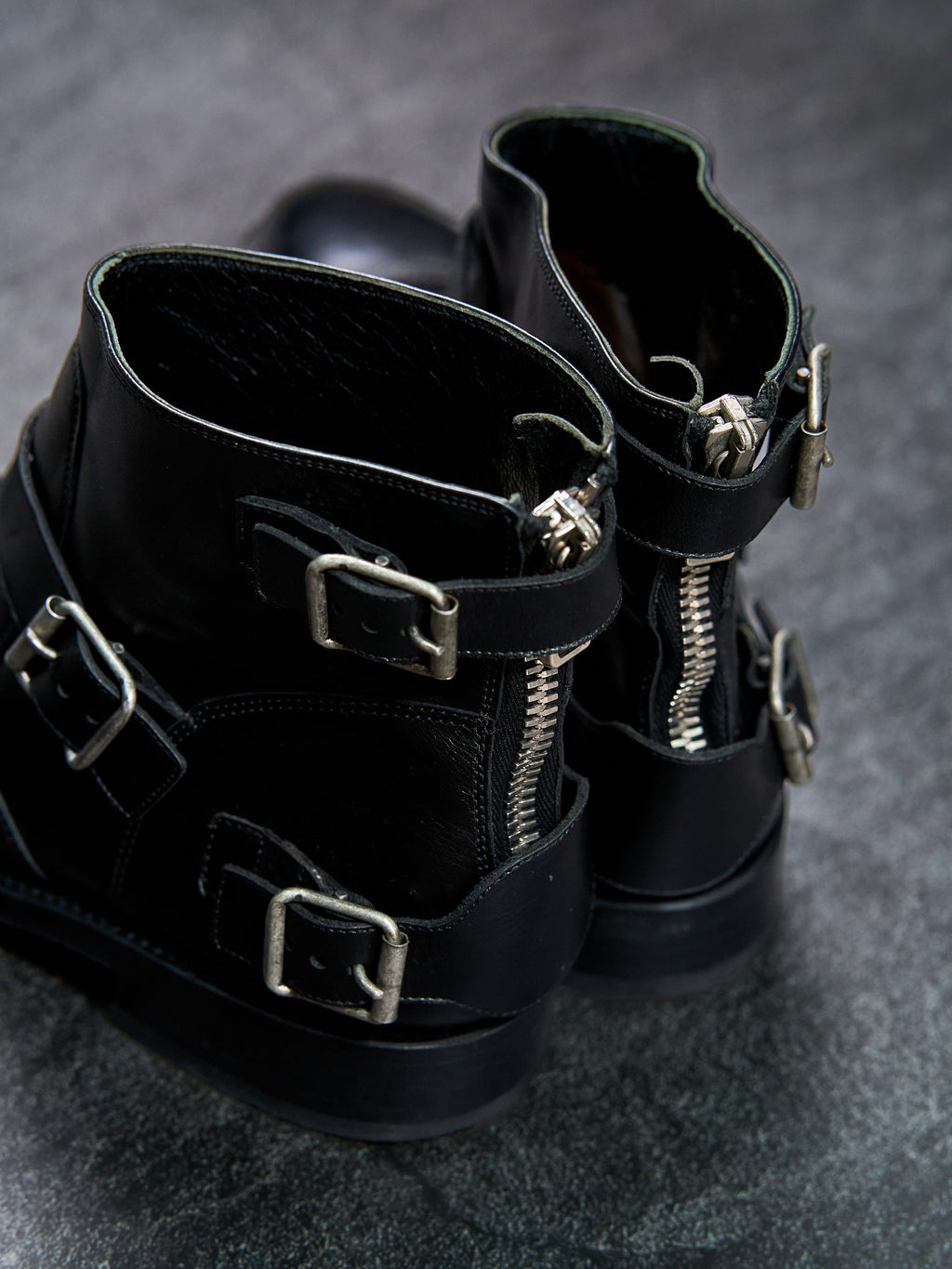 Balmain Leather Buckle Boots Black EU 40