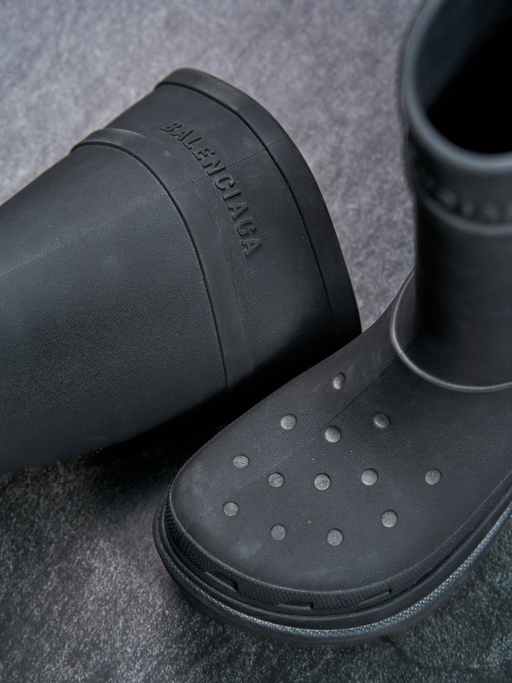 Balenciaga x Crocs Pouf Rain Boots Black Rubber EU 43