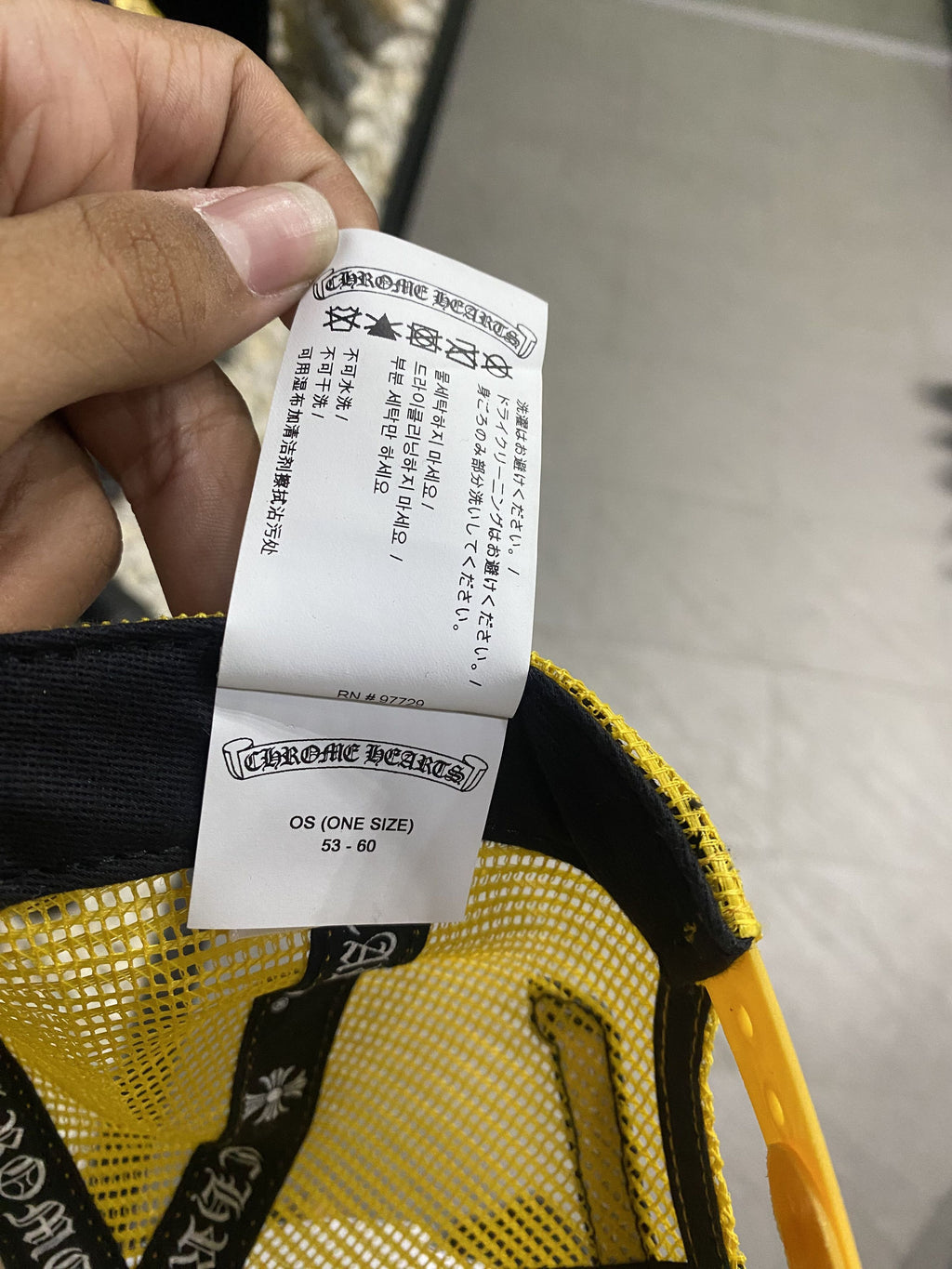 Chrome Hearts Yellow Multi Color Cross Trucker Hat