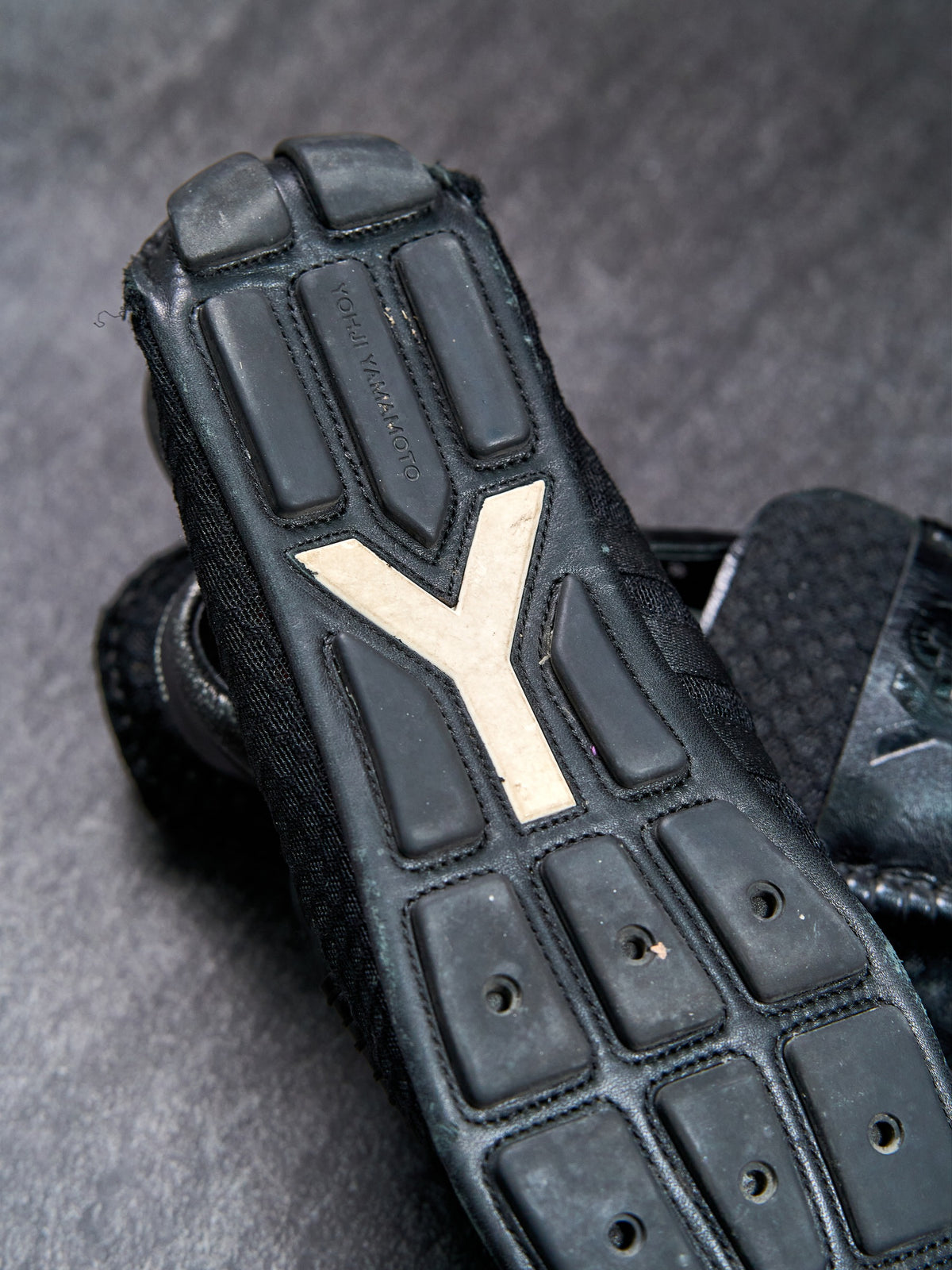 Y-3 Mesh Driving Loafers Black Perforated Leather UK 9