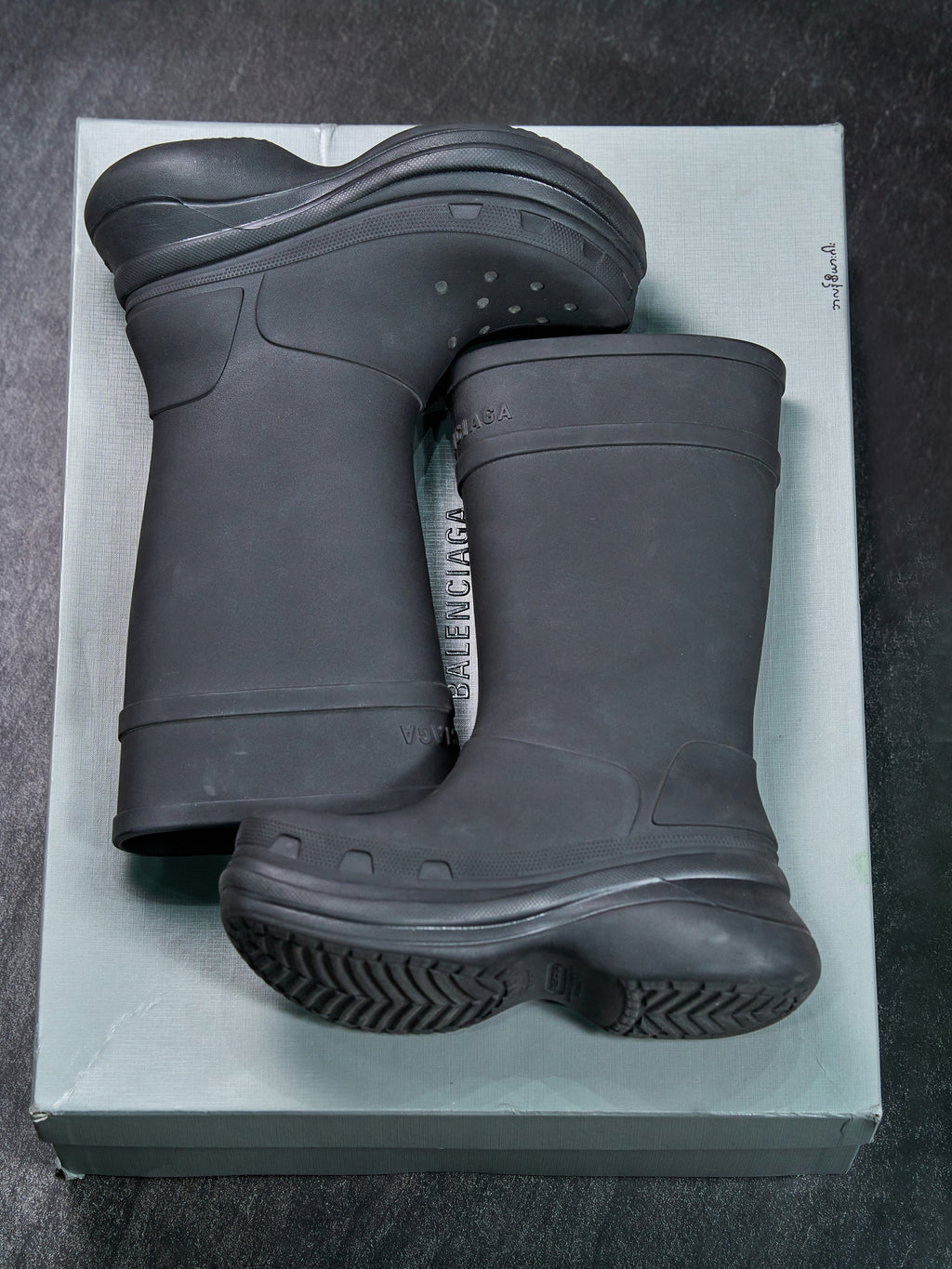 Balenciaga x Crocs Pouf Rain Boots Black Rubber EU 43