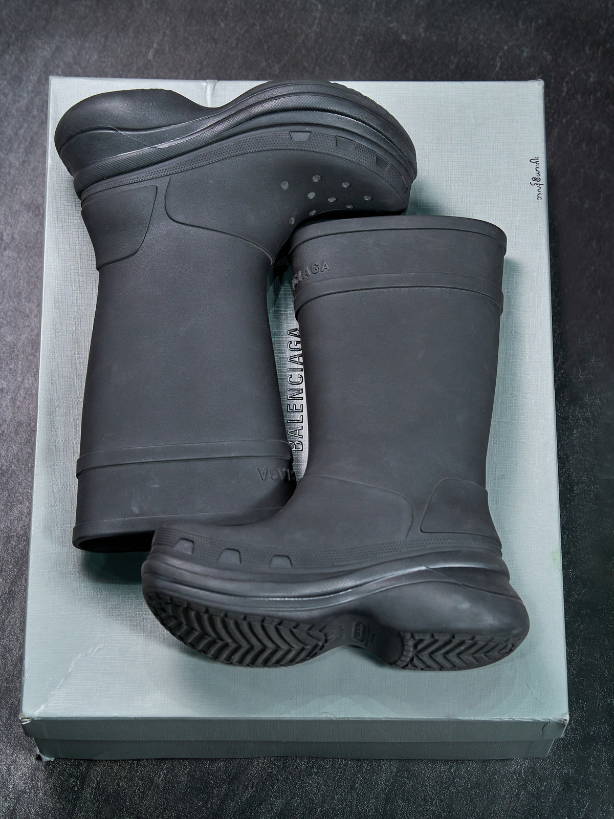 Balenciaga x Crocs Pouf Rain Boots Black Rubber EU 43