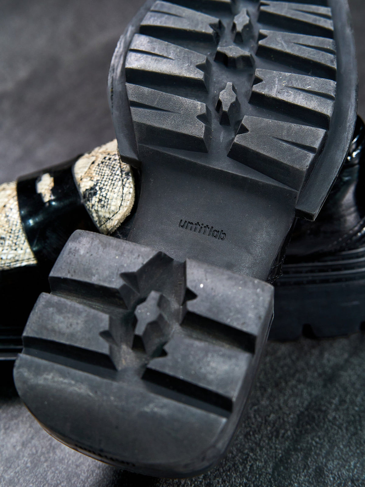Untitlab Python-Plate Penny Loafers Black Vegan Leather EU 43