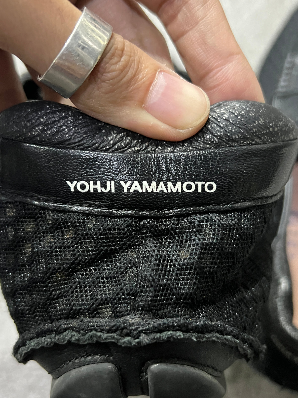 Y-3 Mesh Driving Loafers Black Perforated Leather UK 9