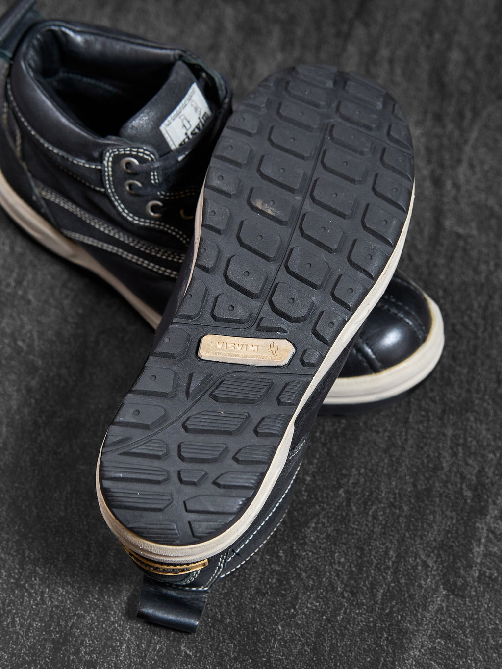 visvim Decoy Duck Mid Folk Black Leather US 9