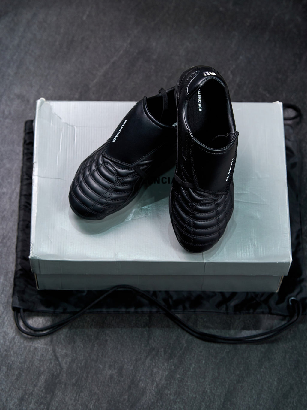 Balenciaga Soccer Cleat Sneakers Black Leather-Free EU 41
