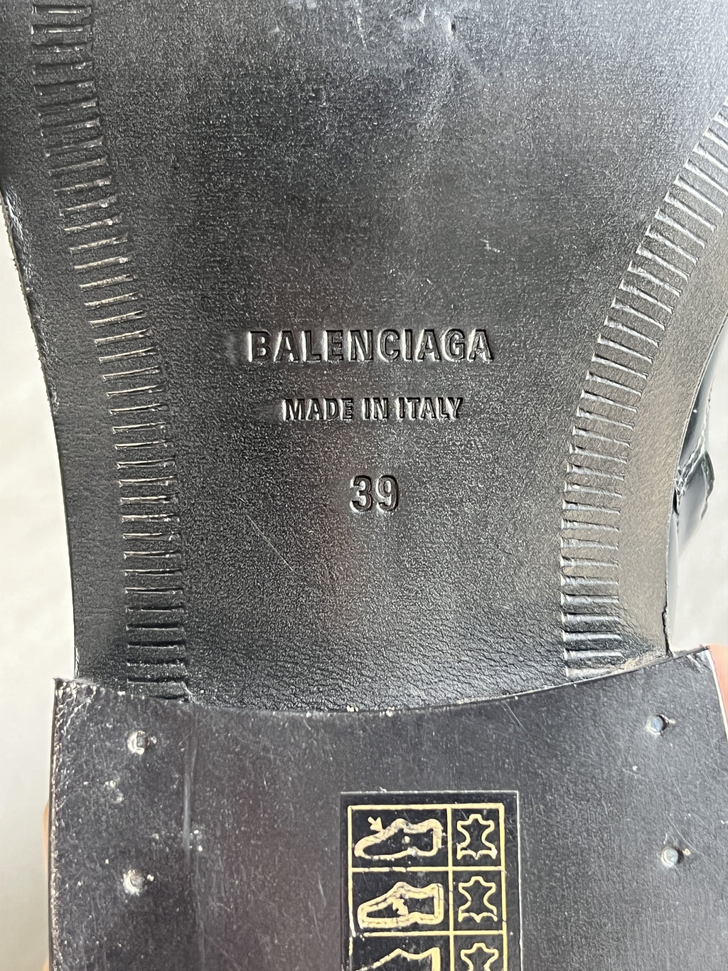 Balenciaga Black Leather Square Toe Zip Boots EU39