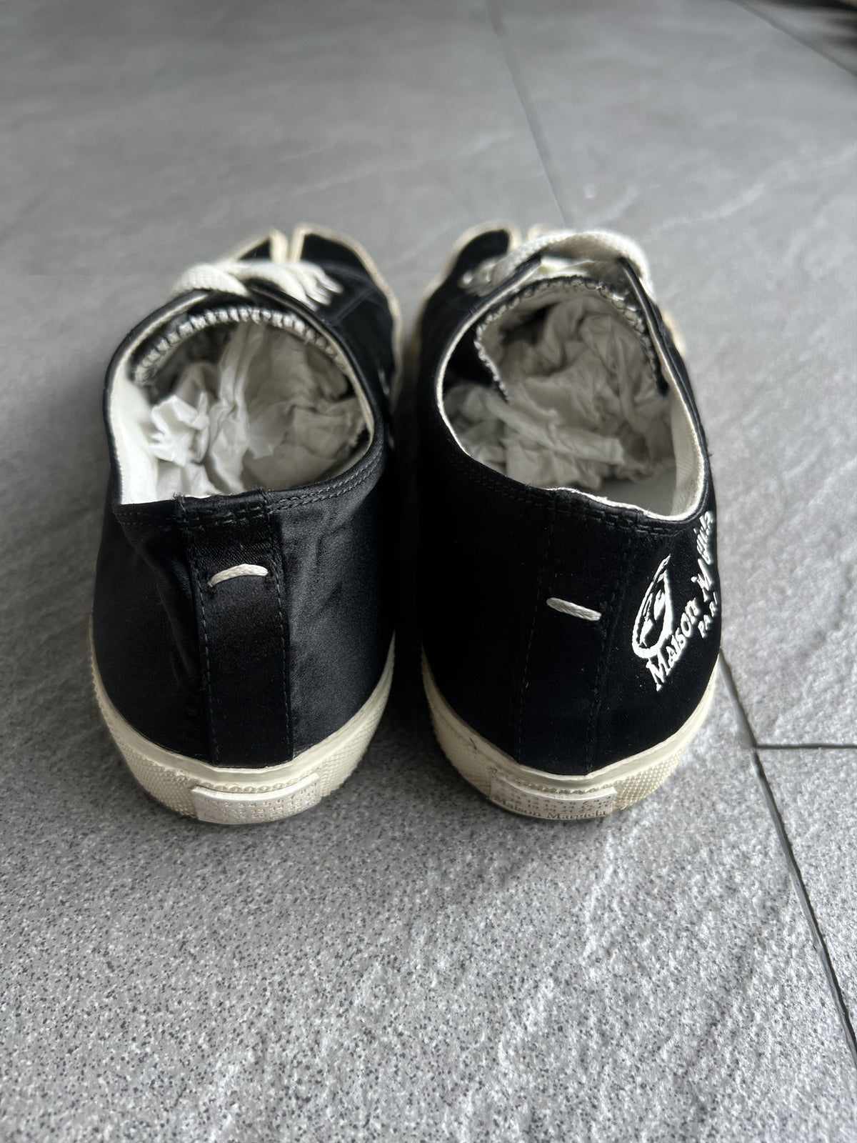 Maison Margiela Black Canvas Tabi Sneakers Size 37