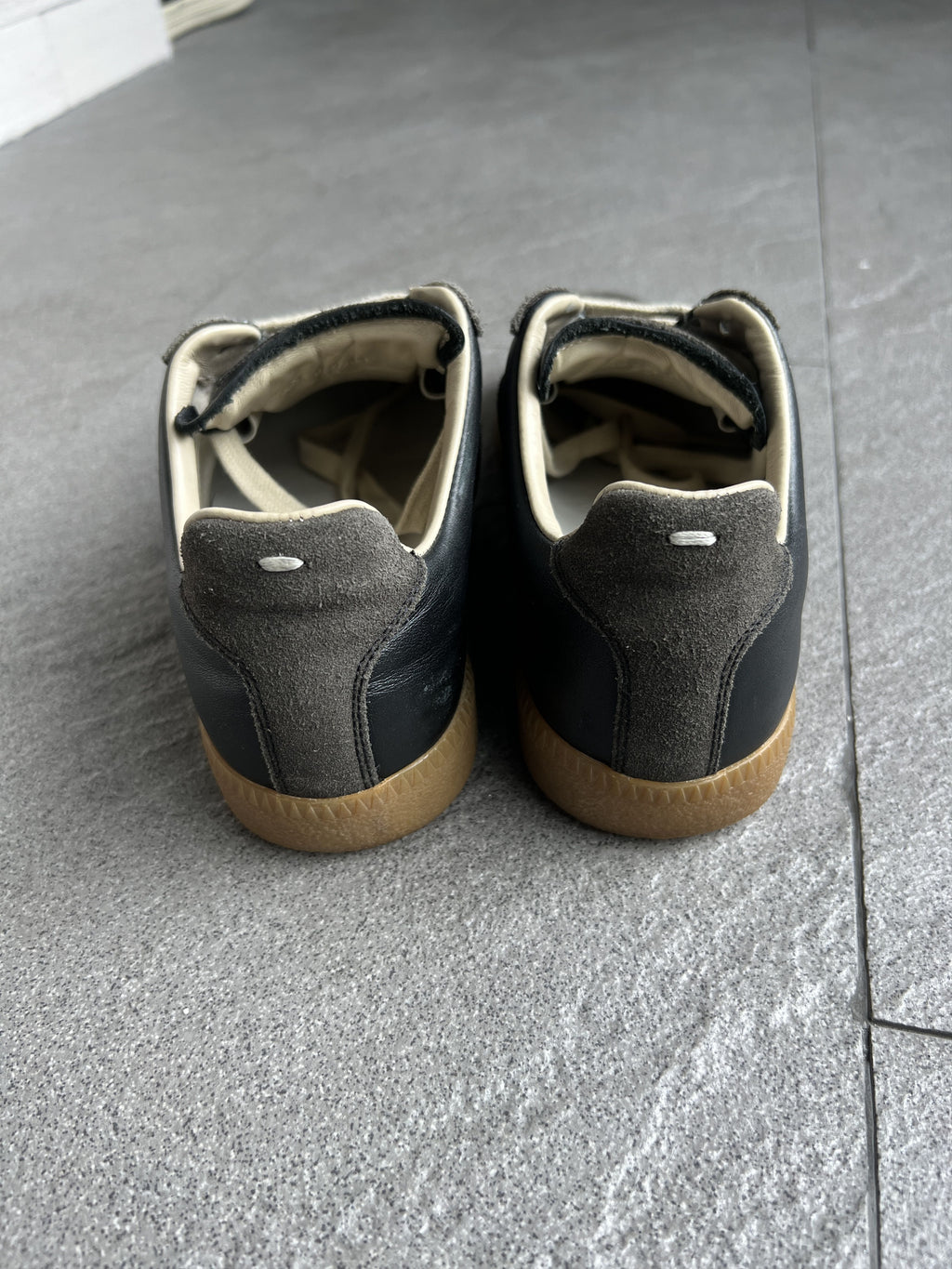 Maison Margiela Black Leather Replica GAT Sneakers
