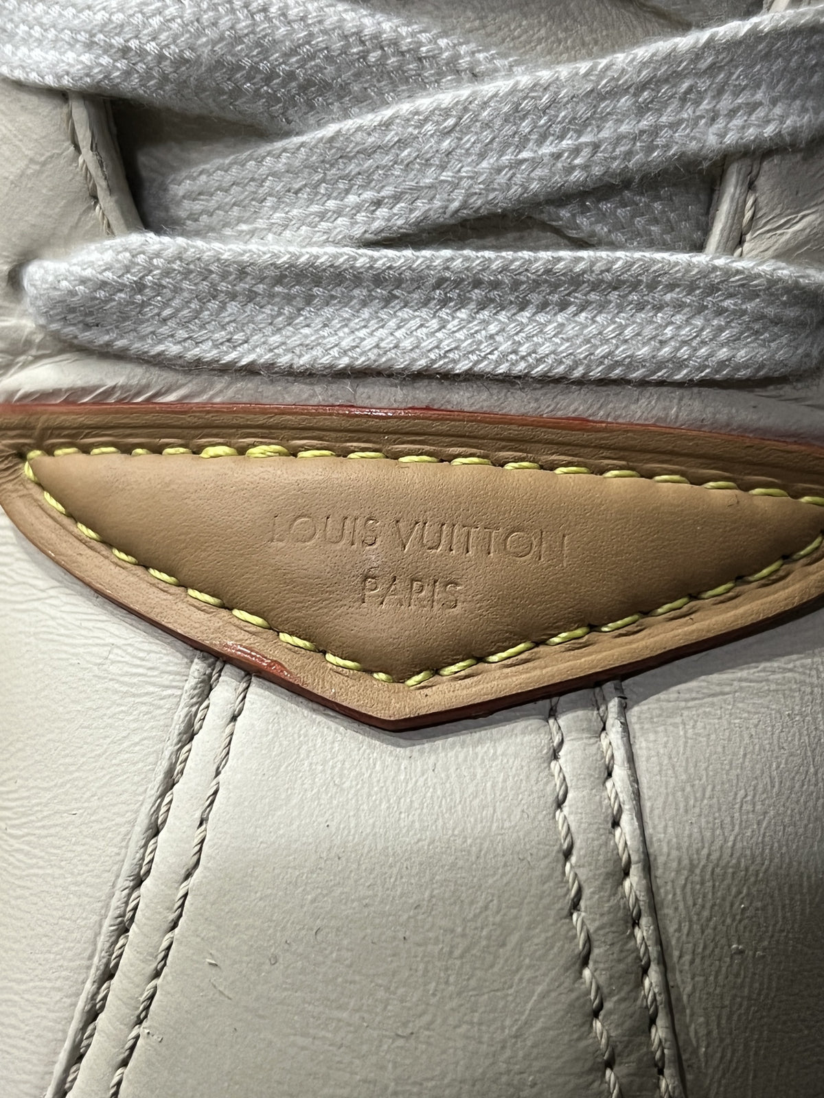 Louis Vuitton Run Away Sneakers Cream Leather Natural Cowhide Trim US 5