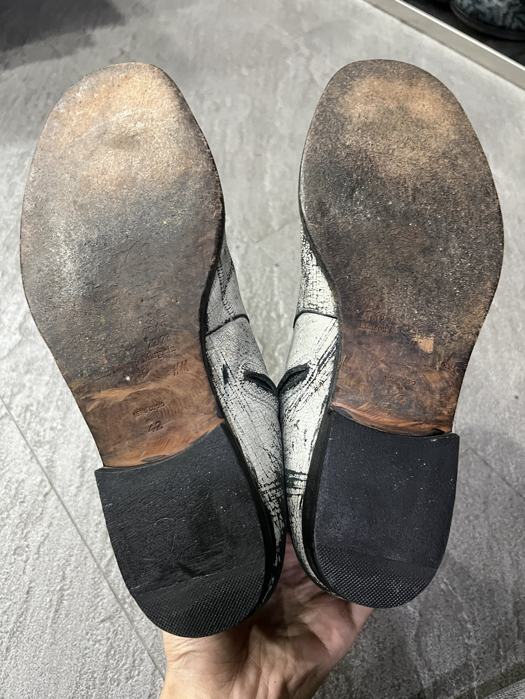 Maison Margiela Line 22 Hand-Painted Ankle Boots White EU 42
