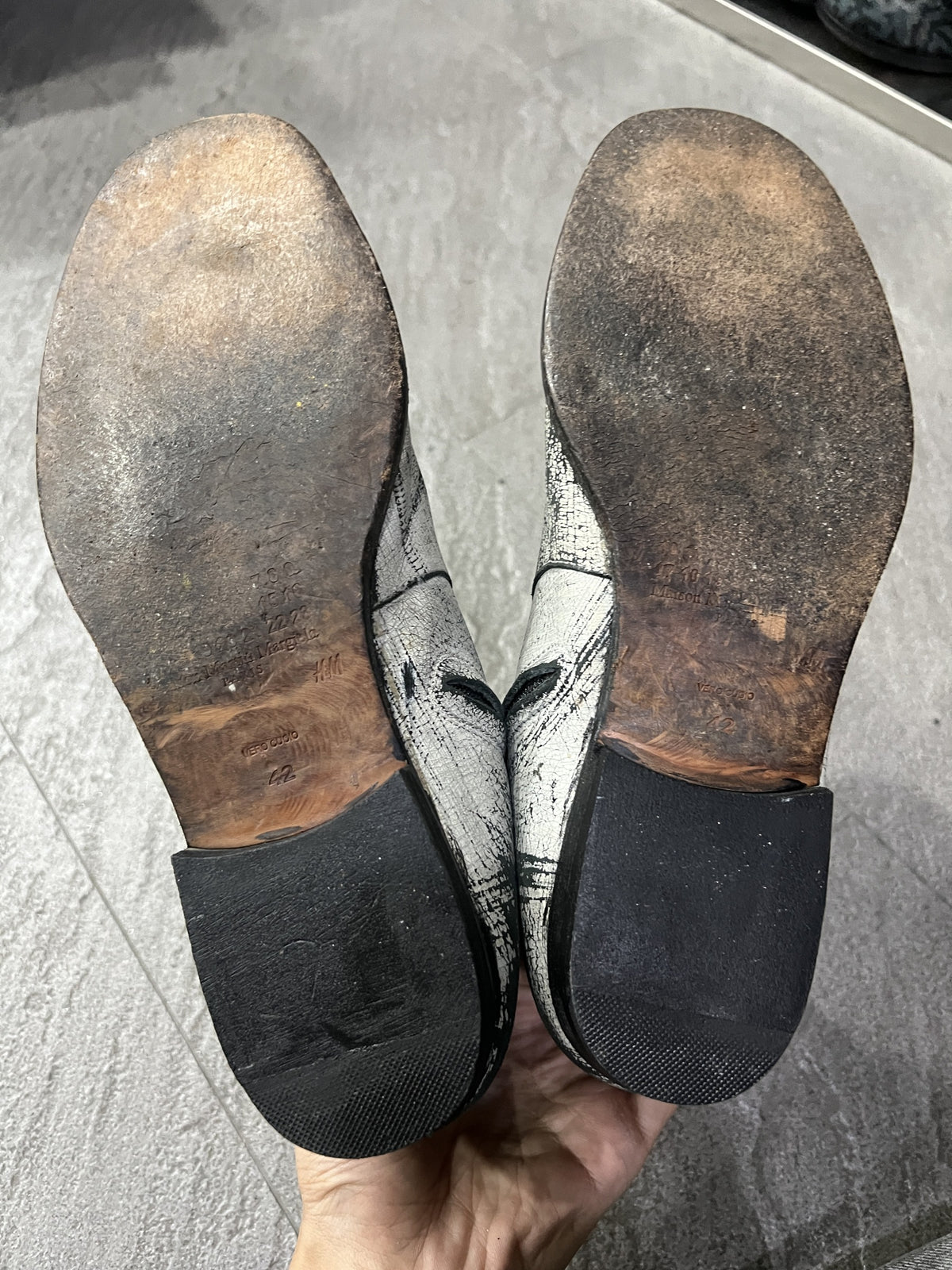 Maison Margiela Line 22 Hand-Painted Ankle Boots White EU 42