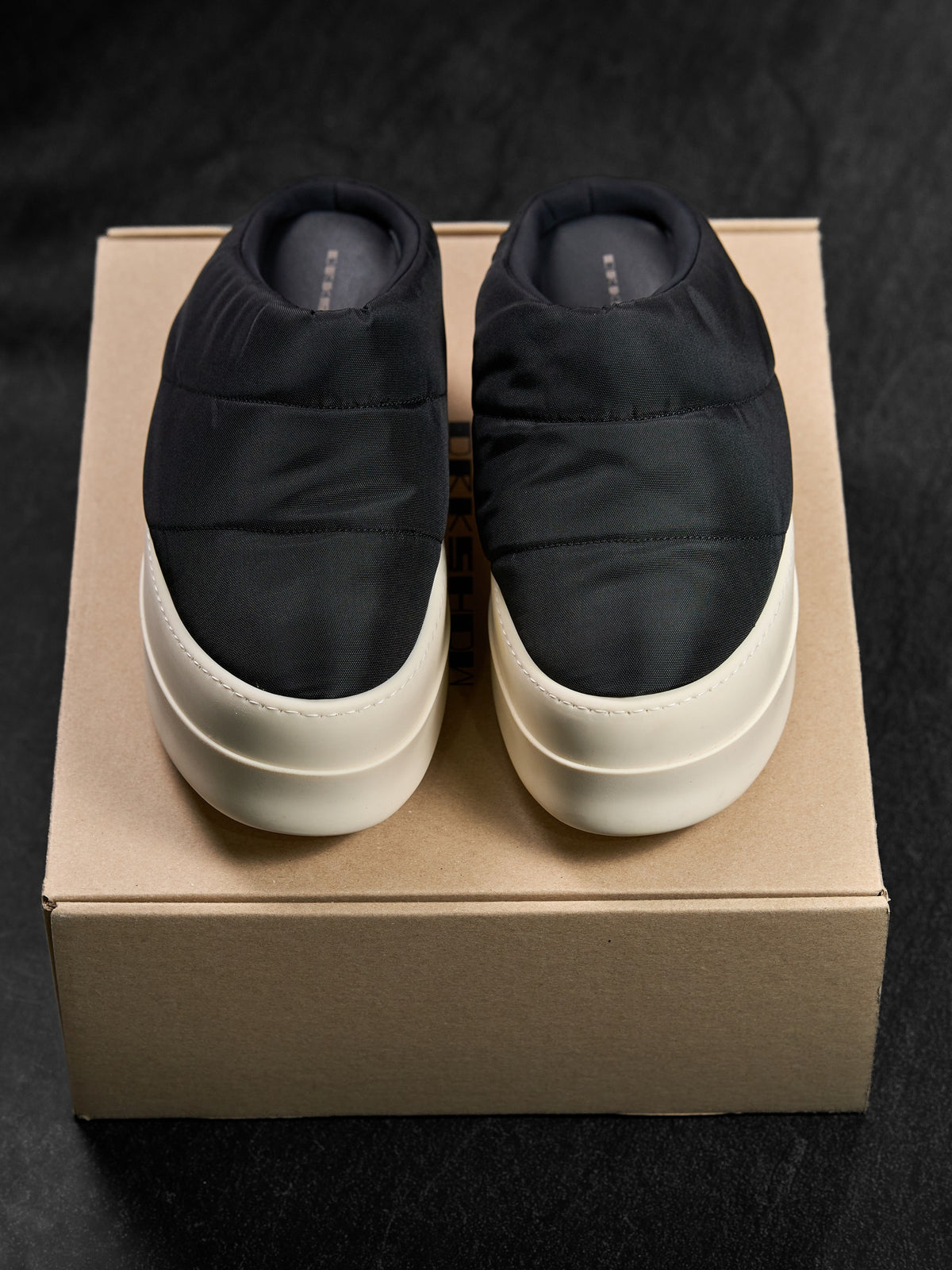 Rick Owens DRKSHDW Puffer Slip-On Low Sneakers Black / Milk EU 44