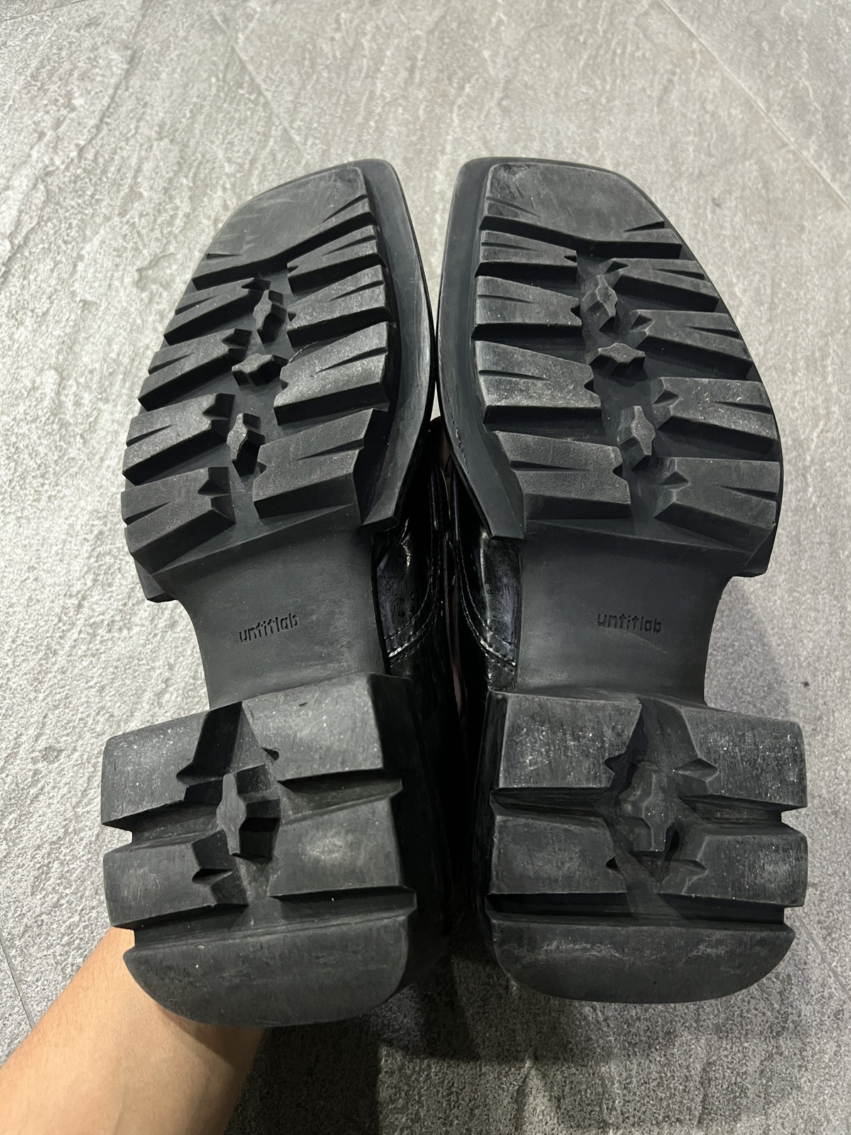 Untitlab Python-Plate Penny Loafers Black Vegan Leather EU 43