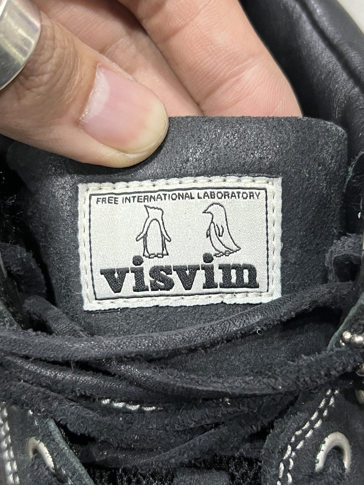 visvim Decoy Duck Mid Folk Black Leather US 9
