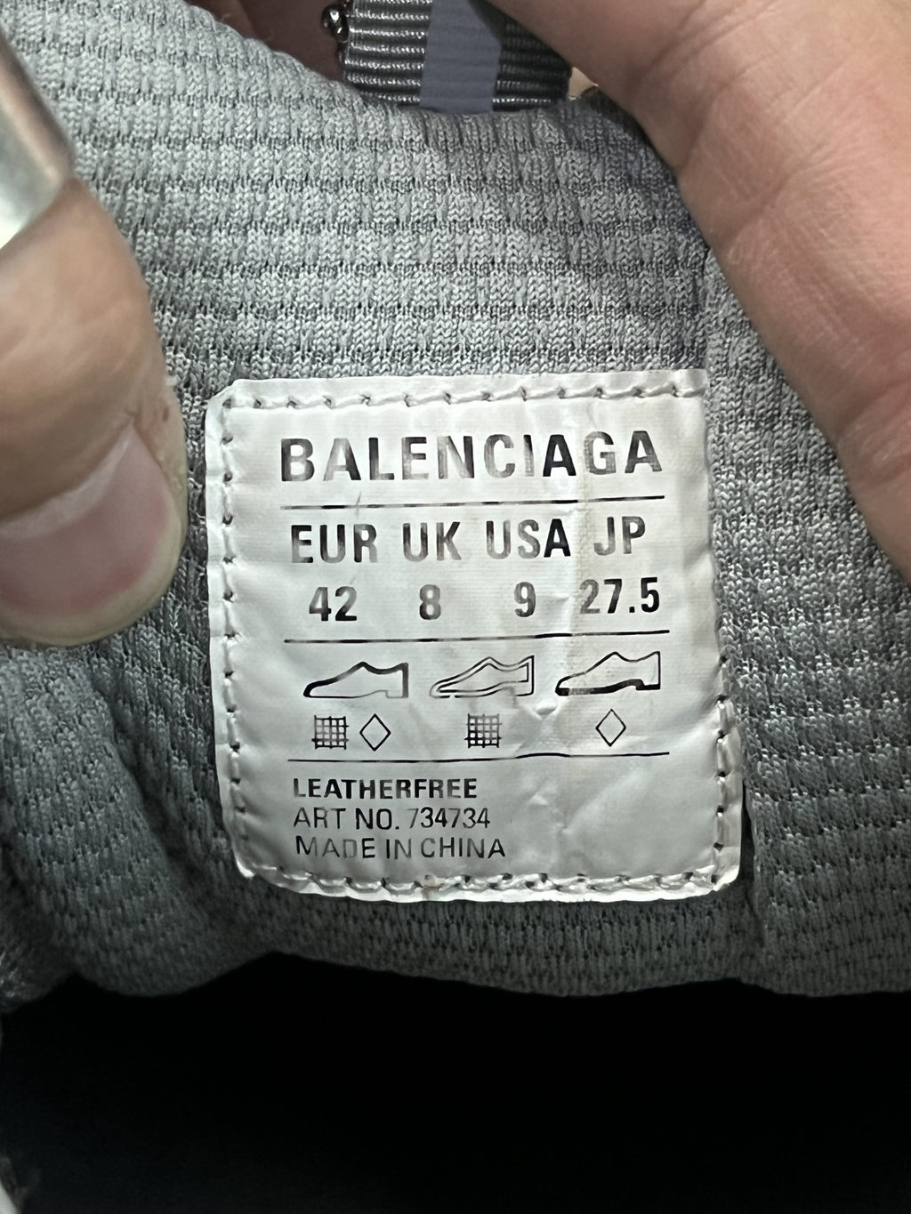 Balenciaga 3XL Sneakers Grey Mesh EU 42